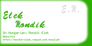 elek mondik business card